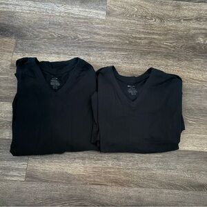 2 Men's Bench Black V-Neck Shirts XL